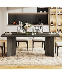 Tribesigns 63-inch Dining Table for 4-6, Farmhouse Kitchen with Large Tabletop, Rectangular Dinner Eating