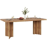 Tribesigns 63-inch Dining Table for 4-6, Farmhouse Kitchen Table with Large Tabletop, Rectangular Dinner Eating Table