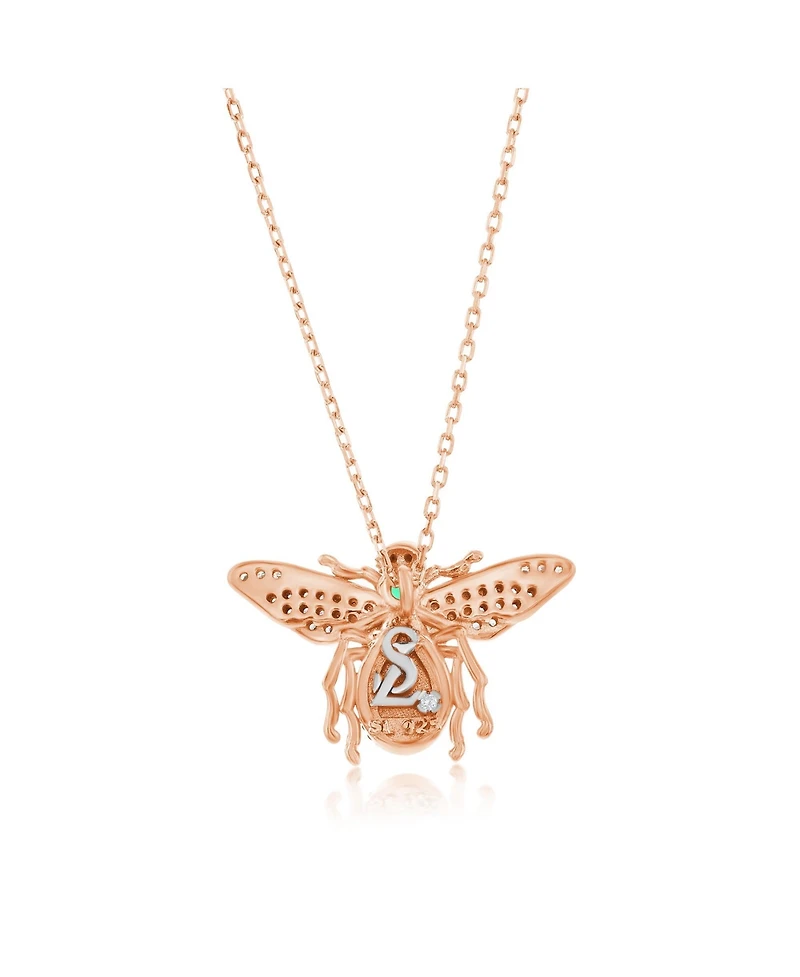 Suzy Levian New York Suzy Levian Rose Sterling Silver Cubic Zirconia Bumble Bee Necklace
