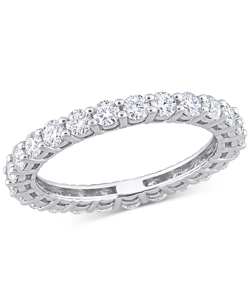 Moissanite Polished Eternity Band (1-1/2 ct. t.w.) in 10k White Gold