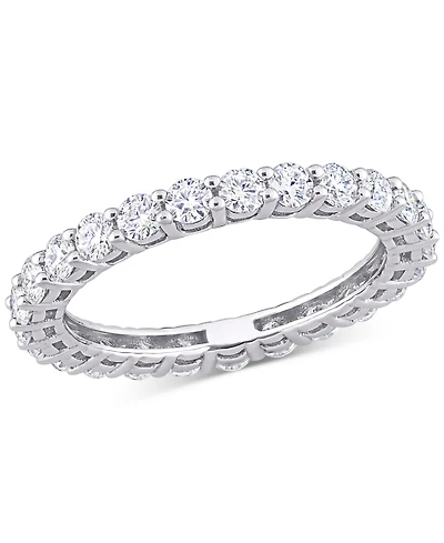 Moissanite Polished Eternity Band (1-1/2 ct. t.w.) in 10k White Gold