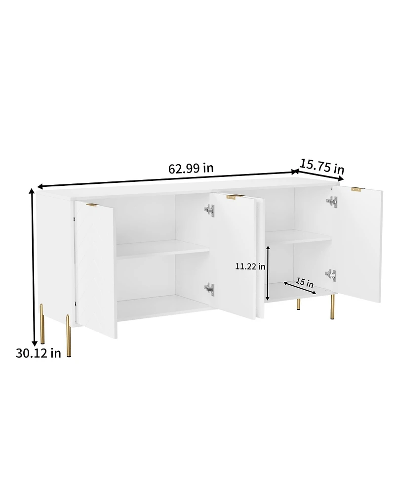 4-Door Accent Cabinet More Large Storage Cabinet