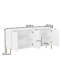 4-Door Accent Cabinet More Large Storage Cabinet
