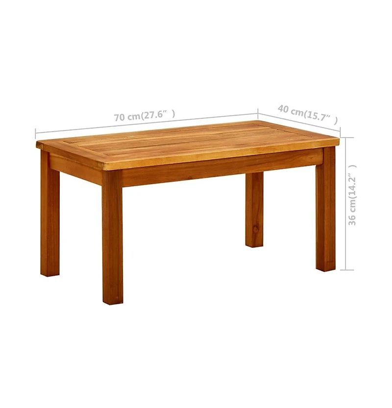 vidaXL Patio Coffee Table 27.6"x15.7"x14.2" Solid Acacia Wood