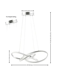 Jonathan Y Alexia 25" Abstract Integrated Led Metal Adjustable Pendant