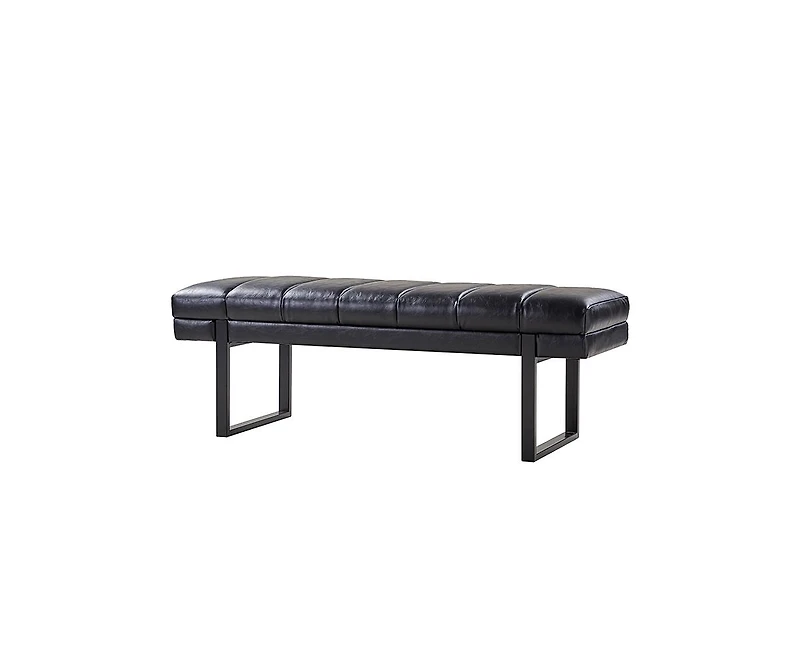 Mid-century Modern Laurens Upholstered Bench with Metal Legs
