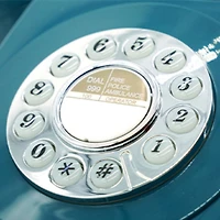 Gpo Retro GPO746DPBAZ 746 Desktop Push Button Telephone - Azure Blue