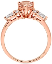 Morganite (1 ct. t.w.) & Diamond (3/8 Pear Ring 14k Rose Gold