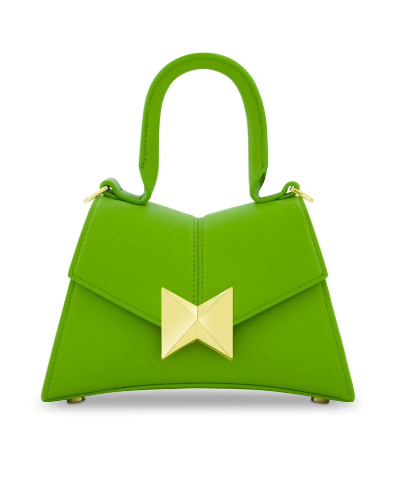 Gold Hardware Detail Angular Mini Leather Handbag