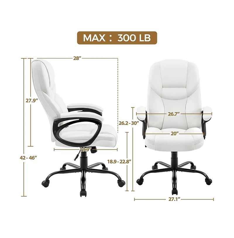 Yaheetech Faux Leather Executive Office Chair Computer Desk