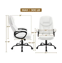 Yaheetech Faux Leather Executive Office Chair Computer Desk