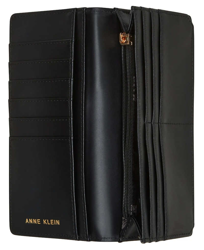 Anne Klein 2 Piece Gift Set with Sculpted Buckle Wallet and Removeable Card Organizer