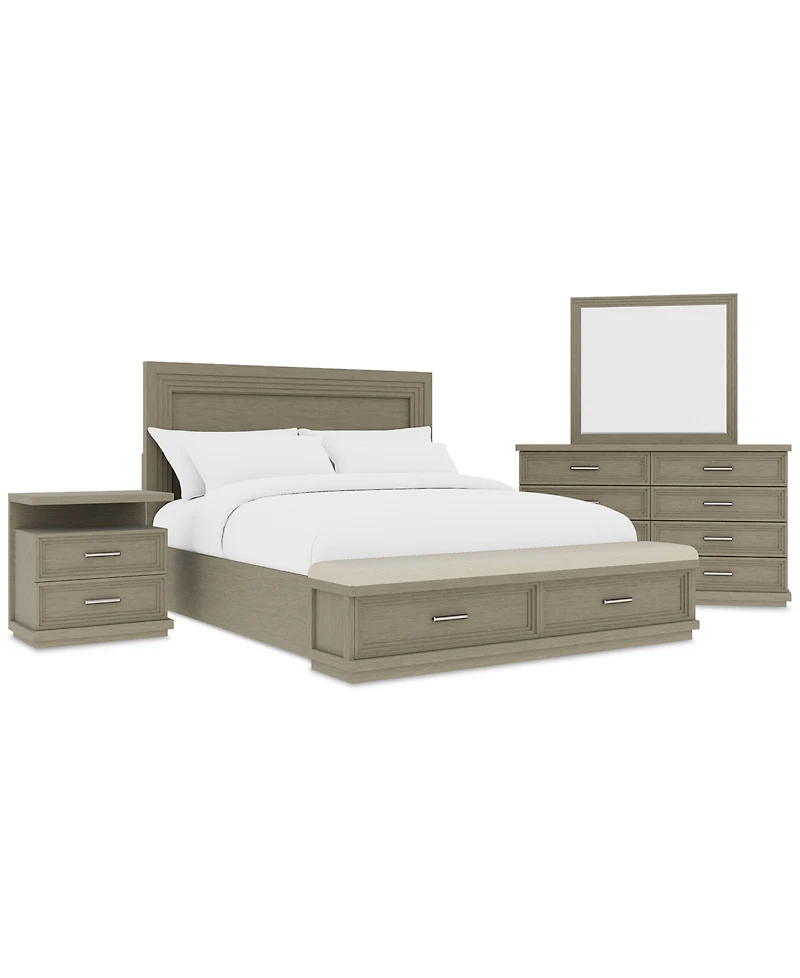 Cascade 3-Pc. Bedroom Set (King Storage Bed, Dresser & Nightstand)