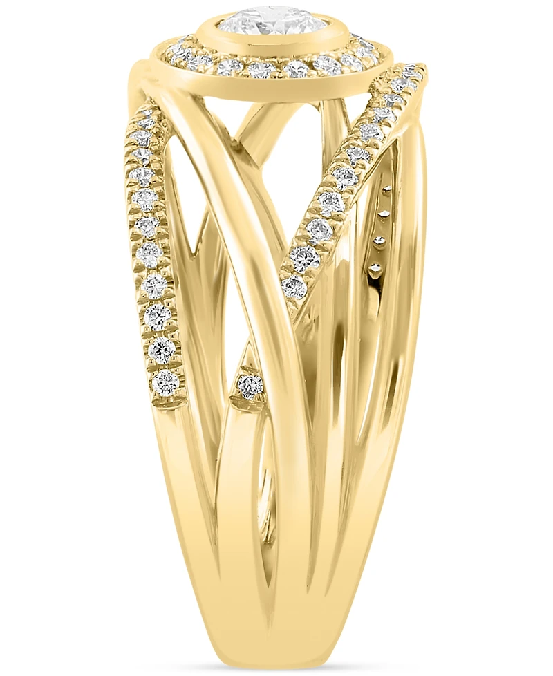 Effy Diamond Halo Crossover Statement Ring (1/2 ct. t.w.) in 14k Gold