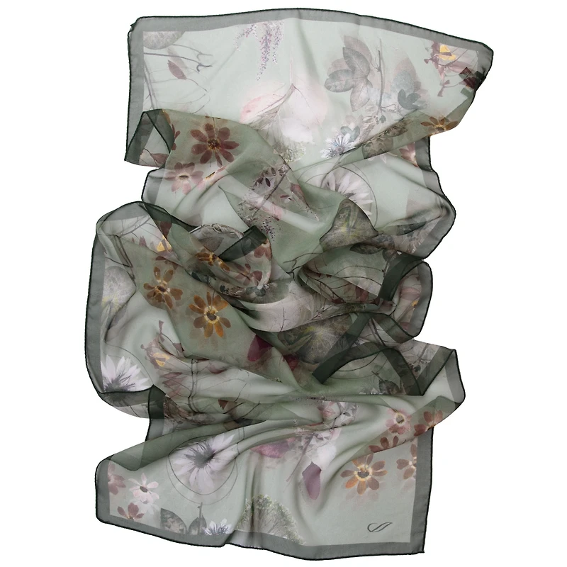 Botanica - Long Sheer Silk Scarf for Women