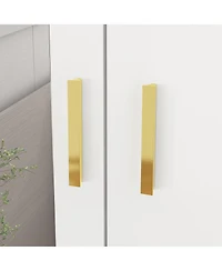 Famapy White 2-Door Armoires with Mirror,2-Drawers and Storage Shelves