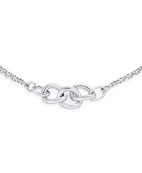 Bling Jewelry Double Chain Love Two Interlocking Urban Trio Chain Link Anklet Ankle Bracelet .925 Sterling Silver Adjustable 9 -10 Inch