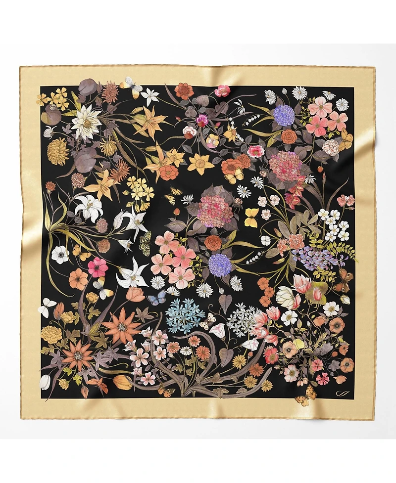 Flora - Hand Rolled Silk Foulard for Women