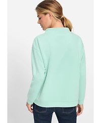 Olsen Women's Scuba Jersey Placement Print Top