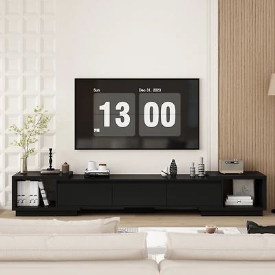 Homsee Extendable Tv Stand Entertainment Center Wood Media Console