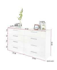 Slickblue 8-Drawer Double Dresser for Bedroom – Spacious and Stylish Storage Solution