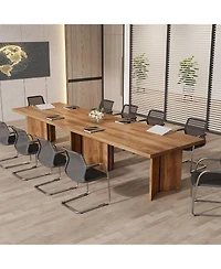 Tribesigns 5.5FT Conference Table, 63-inch Rectangle Meeting Seminar Table, Large Wooden Business Tables for 4-6 People, Heavy Duty Pedestal