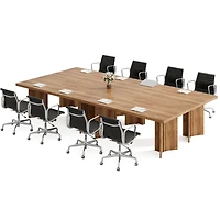 Tribesigns 5.5FT Conference Table, 63-inch Rectangle Meeting Seminar Table, Large Wooden Business Tables for 4-6 People, Heavy Duty Pedestal