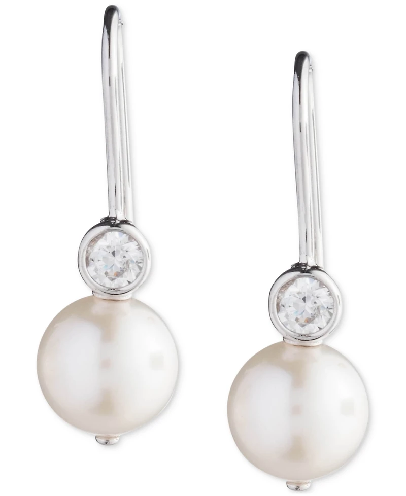 Lauren Ralph Lauren Sterling Silver Cubic Zirconia & Freshwater Pearl Drop Earrings