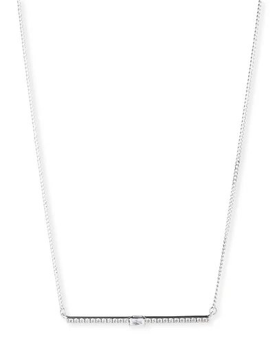 Lauren Ralph Lauren Sterling Silver Cubic Zirconia Bar Statement Necklace, 18" + 3" extender