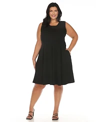 White Mark Plus Fit and Flare Dress