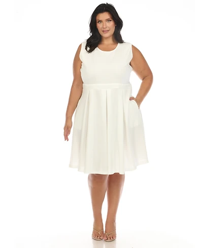 White Mark Plus Fit and Flare Dress
