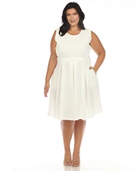 White Mark Plus Fit and Flare Dress