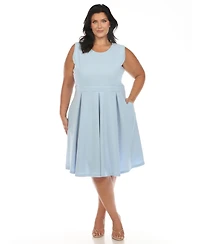 White Mark Plus Fit and Flare Dress