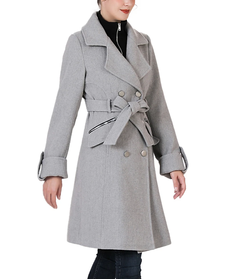 Kimi + Kai Women's Bailee Wool Trench Coat with Removable Bib