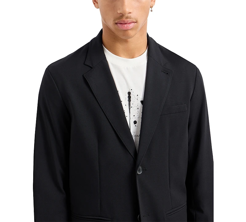 A|X Armani Exchange Men's Solid Notch Lapel Stretch Blazer