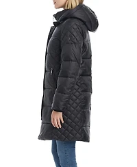 Vince Camuto Women's Cire Mid-Length Fitted Puffer Coat
