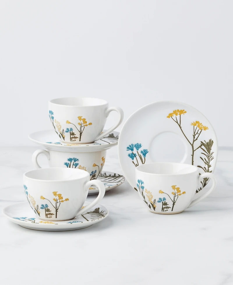Lenox Wildflowers Espresso Cup & Saucer, Service for 4