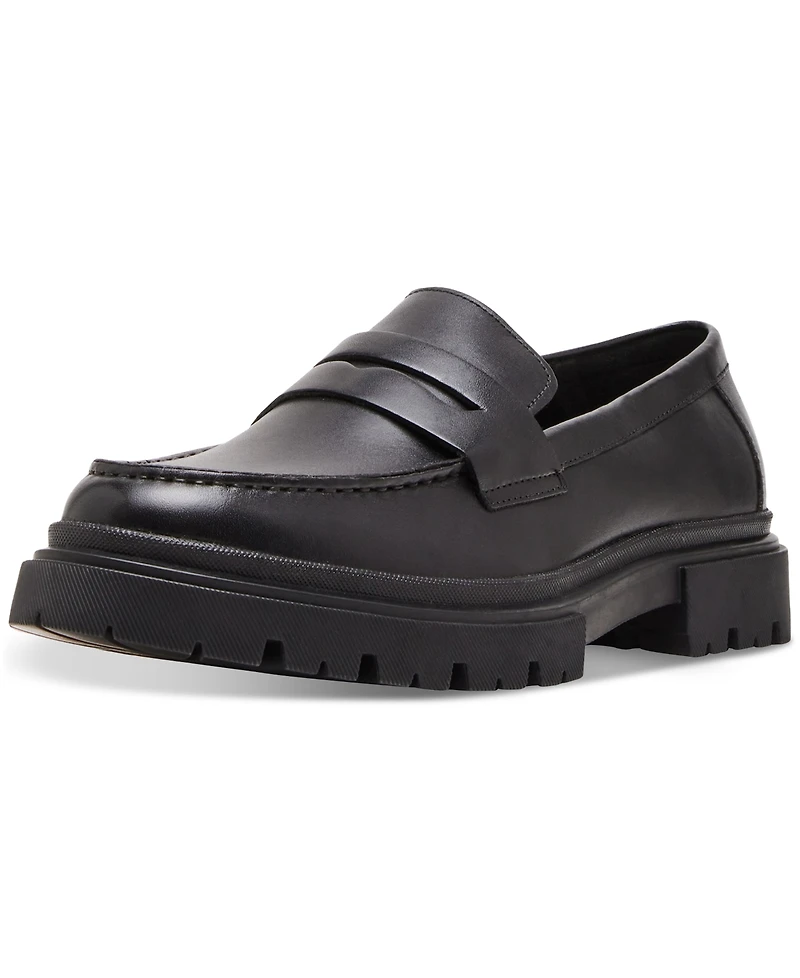 Steve Madden Men's Akkron Leather Lug-Sole Penny Loafers