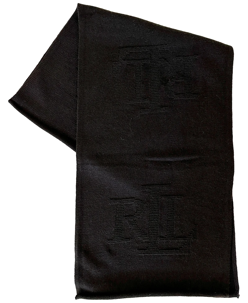 Lauren Ralph Textured Logo Knit Scarf