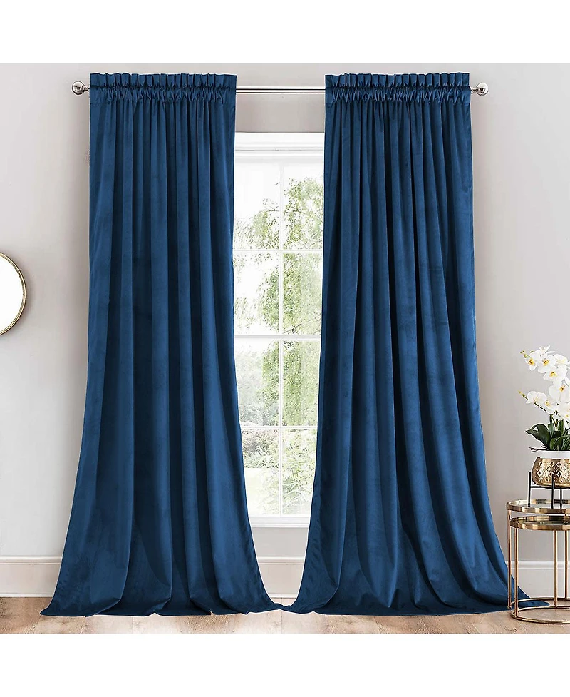 Heavyweight Velvet Curtain Rod Pocket Panels (Set of 2), 52" W x 108" L