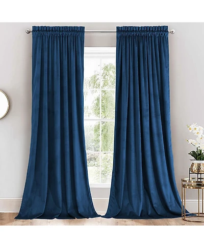 Heavyweight Velvet Curtain Rod Pocket Panels (Set of 2), 52" W x 108" L