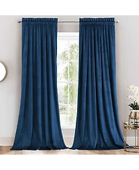 Heavyweight Velvet Curtain Rod Pocket Panels (Set of 2), 52" W x 108" L