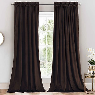 Heavyweight Velvet Curtain Rod Pocket Panels (Set of 2), 52" W x 108" L