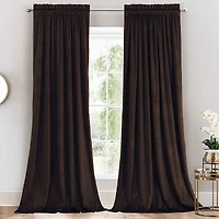 Heavyweight Velvet Curtain Rod Pocket Panels (Set of 2), 52" W x 108" L