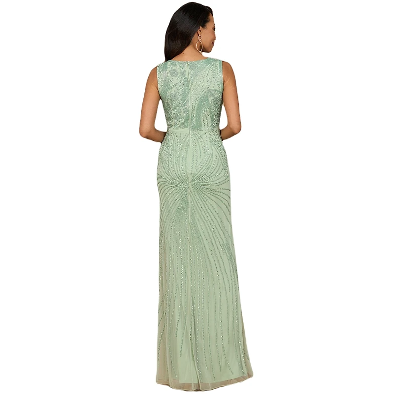 Lara Women's Asymmetrical, Beaded Gown