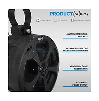Pyle 5.25" Waterproof Off-Road Speakers, 1000 Watt, Pair