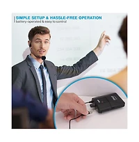 Pyle Dual Headset Wireless Microphone Kit, Includes Headset Mic, Lavalier Mic & Beltpack Transmitter
