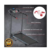 SereneLife Home Fitness Smart Treadmill with Bluetooth and Manual Incline
