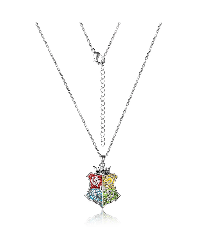 Harry Potter Hogwarts Crest Pendant Multicolored Charm Necklace