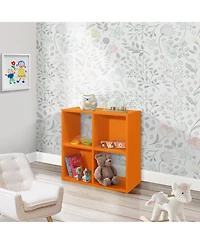 Kings Brand Furniture 4-Cube Children's Bookcase, Kids Toy Storage Shelf Organizer for Playroom, Bedroom, Nursery School